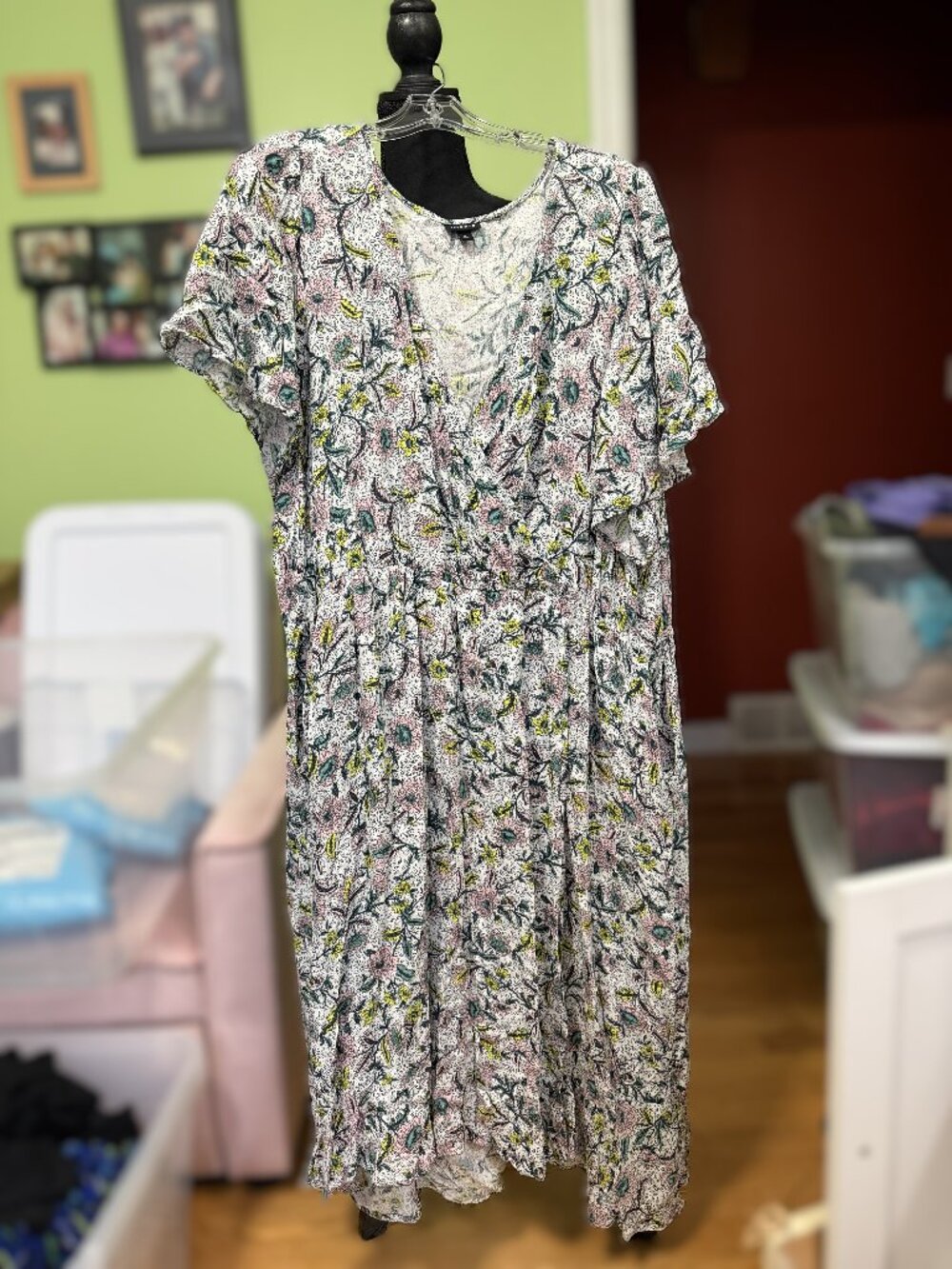 Torrid Short Sleeve Midi Faux Wrap Around Dress Size 4